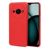 OEM Xiaomi Redmi A3 4G szilikon tok, hátlaptok, telefon tok, velúr belsővel, matt, piros, Silicon