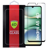 OEM Xiaomi Redmi A5 4G üvegfólia, tempered glass, előlapi, 6D, edzett, hajlított, fekete kerettel