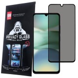 OEM Xiaomi Redmi A5 4G üvegfólia, tempered glass, előlapi, edzett, hajlított, fekete kerettel, betekintés védelemmel, Privacy