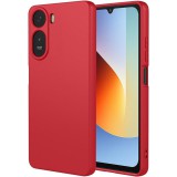 OEM Xiaomi Redmi A7 Pro szilikon tok, hátlaptok, telefon tok, velúr belsővel, matt, piros, Silicon