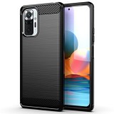 OEM Xiaomi Redmi Note 10 Pro szilikon tok, hátlaptok, telefon tok, karbon mintás, fekete, Simple Carbon