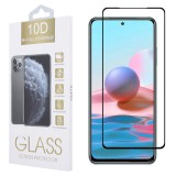 OEM Xiaomi Redmi Note 10 Pro üvegfólia, tempered glass, előlapi, 10D, edzett, hajlított, fekete kerettel
