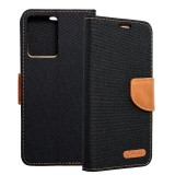 OEM Xiaomi Redmi Note 12 4G könyvtok, fliptok, telefon tok, mágneszáras, bankkártya tartós, fekete, Canvas