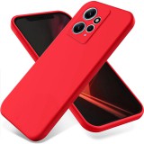 OEM Xiaomi Redmi Note 12 4G szilikon tok, hátlaptok, telefon tok, velúr belsővel, matt, piros, Silicon