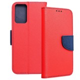 OEM Xiaomi Redmi Note 12s 4G könyvtok, fliptok, telefon tok, bankkártyatartós, mágneszáras, piros-sötétkék, Fancy