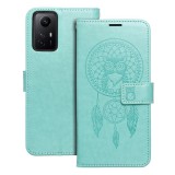 OEM Xiaomi Redmi Note 12s 4G könyvtok, fliptok, telefon tok, mágneszáras, bankkártyatartós, álomfogó mintás, zöld, Forcell Mezzo