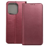 OEM Xiaomi Redmi Note 13 4G könyvtok, fliptok, telefon tok, bankkártyatartós, mágneszáras, bordó, Smart Magneto