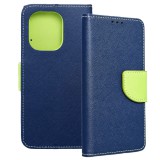 OEM Xiaomi Redmi Note 13 4G könyvtok, fliptok, telefon tok, bankkártyatartós, mágneszáras, sötétkék-zöld, Fancy