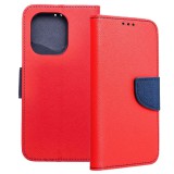 OEM Xiaomi Redmi Note 13 4G könyvtok, fliptok, telefon tok, mágneszáras, bankkártyatartós, piros-sötétkék, Fancy