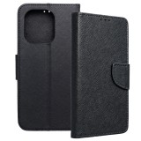 OEM Xiaomi Redmi Note 13 4G könyvtok, fliptok, telefon tok, szilikon keretes, bankkártyatartós, mágneszáras, fekete, Fancy