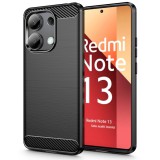 OEM Xiaomi Redmi Note 13 4G szilikon tok, hátlaptok, telefon tok, karbon mintás, fekete, Carbon case