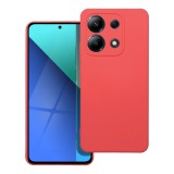 OEM Xiaomi Redmi Note 13 4G szilikon tok, hátlaptok, telefon tok, velúr belsővel, matt, barack színű, Silicone