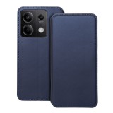OEM Xiaomi Redmi Note 13 5G könyvtok, fliptok, telefon tok, bankkártyatartós, mágneszáras, sötétkék, Dual Pocket