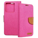 OEM Xiaomi Redmi Note 13 5G könyvtok, fliptok, telefon tok, mágneszáras, bankkártya tartós, rózsaszín, Canvas