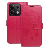 OEM Xiaomi Redmi Note 13 5G könyvtok, fliptok, telefon tok, mágneszáras, bankkártyatartós, álomfogó mintás, magenta, Forcell Mezzo