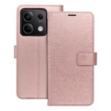 OEM Xiaomi Redmi Note 13 5G könyvtok, fliptok, telefon tok, mágneszáras, bankkártyatartós, mandala mintás, rose gold, Forcell Mezzo