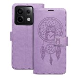 OEM Xiaomi Redmi Note 13 Pro 5G / Poco X6 5G könyvtok, fliptok, telefon tok, mágneszáras, bankkártyatartós, álomfogó mintás, lila, Forcell Mezzo