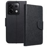 OEM Xiaomi Redmi Note 13 Pro 5G / Poco X6 5G könyvtok, fliptok, telefon tok, szilikon keretes, bankkártyatartós, mágneszáras, fekete, Fancy