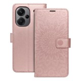 OEM Xiaomi Redmi Note 13 Pro Plus 5G könyvtok, fliptok, telefon tok, mágneszáras, bankkártyatartós, mandala mintás, rose gold, Forcell Mezzo