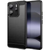 OEM Xiaomi Redmi Note 14 4G szilikon tok, hátlaptok, telefon tok, karbon mintás, fekete, Carbon case