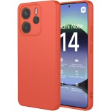 OEM Xiaomi Redmi Note 14 4G szilikon tok, hátlaptok, telefon tok, velúr belsővel, matt, barack színű, Silicone