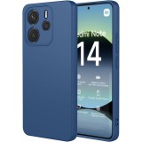 OEM Xiaomi Redmi Note 14 4G szilikon tok, hátlaptok, telefon tok, velúr belsővel, matt, kék, Silicone
