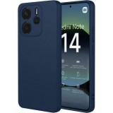OEM Xiaomi Redmi Note 14 4G szilikon tok, hátlaptok, telefon tok, velúr belsővel, matt, sötétkék, Silicon