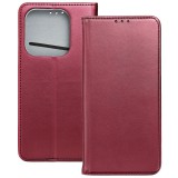 OEM Xiaomi Redmi Note 14 5G könyvtok, fliptok, telefon tok, bankkártyatartós, mágneszáras, bordó, Smart Magneto