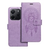 OEM Xiaomi Redmi Note 14 5G könyvtok, fliptok, telefon tok, mágneszáras, bankkártyatartós, álomfogó mintás, lila, Forcell Mezzo
