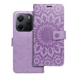 OEM Xiaomi Redmi Note 14 5G könyvtok, fliptok, telefon tok, mágneszáras, bankkártyatartós, mandala mintás, lila, Forcell Mezzo
