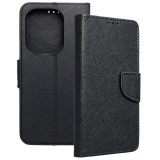 OEM Xiaomi Redmi Note 14 5G könyvtok, fliptok, telefon tok, szilikon keretes, bankkártyatartós, mágneszáras, fekete, Fancy