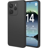 OEM Xiaomi Redmi Note 14 5G szilikon tok, hátlaptok, telefon tok, velúr belsővel, matt, fekete, Silicon