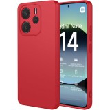 OEM Xiaomi Redmi Note 14 5G szilikon tok, hátlaptok, telefon tok, velúr belsővel, matt, piros, Silicon
