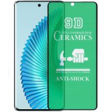 OEM Xiaomi Redmi Note 14 Pro Plus 5G / Redmi Note 14 Pro 5G képernyővédő fólia, kijelzővédő, flexibilis, kerámia, 9D, fekete kerettel