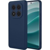OEM Xiaomi Redmi Note 14 Pro Plus 5G szilikon tok, hátlaptok, telefon tok, velúr belsővel, matt, sötétkék, Silicon