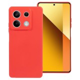 OEM Xiaomi Redmi Note 14s 4G szilikon tok, hátlaptok, telefon tok, velúr belsővel, matt, piros, Silicon