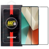 OEM Xiaomi Redmi Note 14s 4G üvegfólia, tempered glass, előlapi, edzett, hajlított, fekete kerettel, Veason 6D Pro