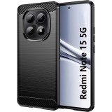 OEM Xiaomi Redmi Note 15 4G / 5G szilikon tok, hátlaptok, telefon tok, karbon mintás, fekete, Carbon case