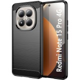 OEM Xiaomi Redmi Note 15 Pro 4G szilikon tok, hátlaptok, telefon tok, karbon mintás, fekete, Carbon case