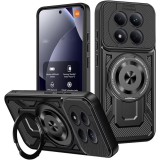 OEM Xiaomi Redmi Note 15 Pro 5G Defender Armor Mag tok – mágneses, MagSafe kompatibilis, kitámasztható, ütésálló, fekete