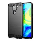 OEM Xiaomi Redmi Note 9 szilikon tok, hátlaptok, telefon tok, karbon mintás, fekete, Simple Carbon