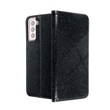 OEM Xiaomi Redmi Note 9T 5G könyvtok, fliptok, telefon tok, bankkártyatartós, mágneszáras, csillámos, fekete