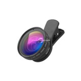 Okostelefon Lencse Készlet 2 az 1-ben 0.45x Nagy Látószög és 12.5x Makró Klip-On Kamera Tartozék