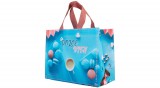 Ökotáska bevásárló táska Macaron mintás kék 37x30x18 cm