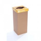 ÖKUKA Szelektív hulladékgyűjtő, újrahasznosított, angol felirat, 60 l, RECOBIN "Slim", sárga