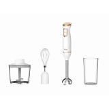 Oliver Voltz OV51112WSC, 3 az 1-ben, 800 W, 700 ml, 2 Sebesség, Aprító és Habverő, Acél penge, Fehér, Botmixer szett