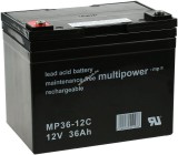 Ólom akku 12V 36Ah (Multipower) típus MP36-12C ciklusálló, ciklikus