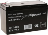 Ólom akku (multipower) MP7-12B VDS helyettesíti FIAMM típus FG20722 12V 7Ah (7,2Ah is)
