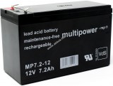 Ólom akku (Multipower) típus MP7,2-12 - VDS-minősítéssel (csatlakozó: F1)