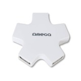Omega USB 2.0 Hub 4 Port Star White [42858]